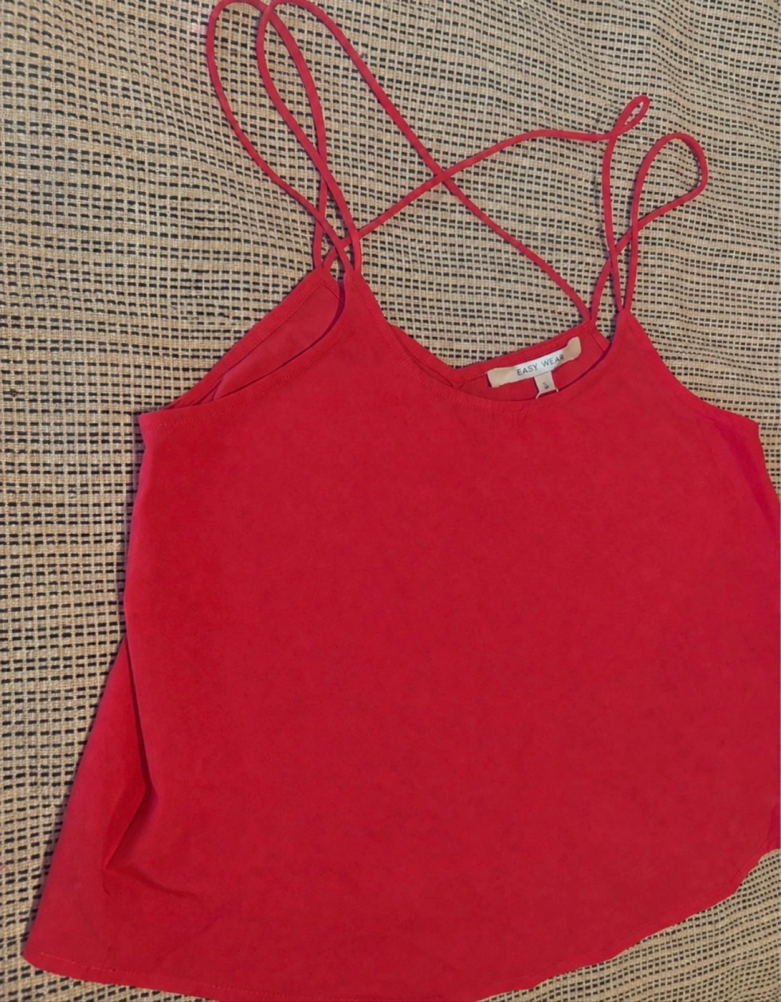 Top fluido tirantes cruzados Easy Wear S rojo coral